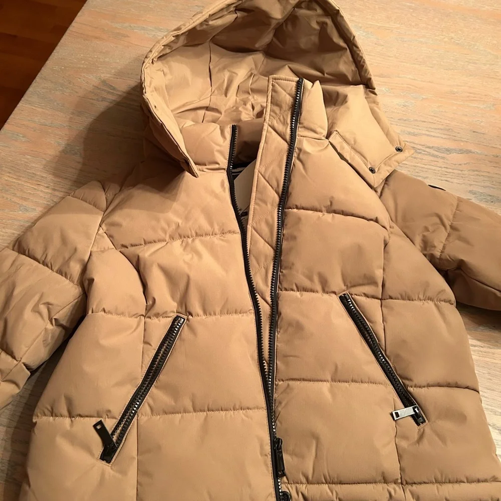 Roxy hooded beige short puffer - Picture 4 of 6